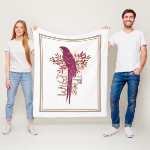 Tropische Blätter des Ara Parrot Fleecedecke