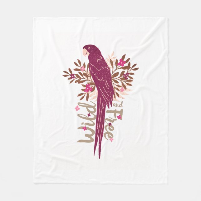 Tropische Blätter des Ara Parrot Fleecedecke (Vorderseite)