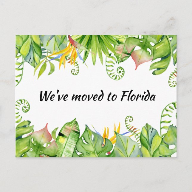 Tropische Blätter, die wir nach Florida umgezogen  Postkarte (Vorderseite)