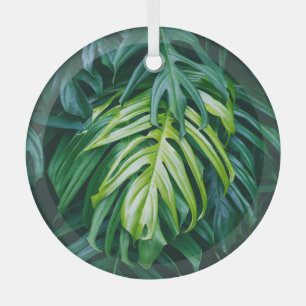 Tropische Blätter: dunkle Natur. Ornament Aus Glas