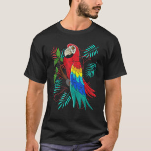 Tropische Blätter Exotic Bird Jungle Animal Macaw  T-Shirt