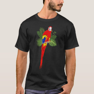 Tropische Blätter Exotic Bird Jungle Animal Macaw T-Shirt