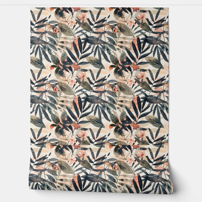 Tropische Blätter Extravaganza Tapete (Abrollen)