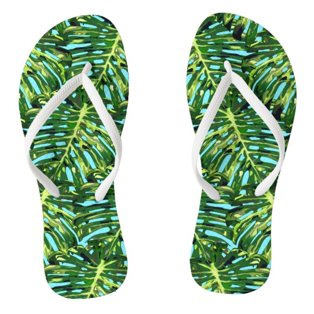 Tropische Blätter Flip Flops (Fußbett)