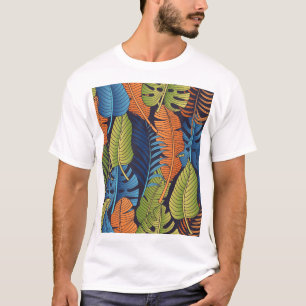 Tropische Blätter, florales nahtloses Muster. T-Shirt