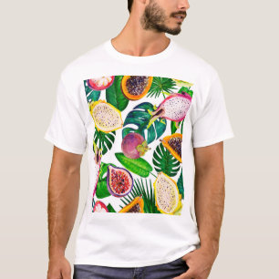 Tropische Blätter, Früchte, Gouache nahtloses Must T-Shirt