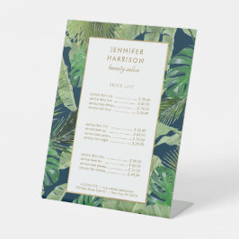 Tropische Blätter für Wasserfarben Muster auf dunk Sockelschild