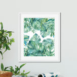 Tropische Blätter für Wasserfarben Poster<br><div class="desc">Mit diesem lebendigen Gemälde aus Monsterablättern, einem frischen Aquarelldesign der Florida Wasserfarben-Künstlerin Victoria Grigaliunas, verleihen Sie Ihrem Raum einen kühlen, tropischen Stil. Dieses botanische Kunstwerk mit der Pflanze des Schweizer Käses in satten Grün- und Türkistönen eignet sich hervorragend für die moderne Strandhausdekoration. Das auffällige Muster verleiht jedem Schlafzimmer, Bad oder...</div>