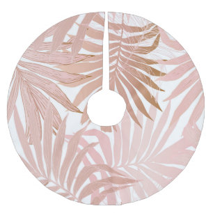 Tropische Blätter: glänzendes Farbverlaufsmuster. Polyester Weihnachtsbaumdecke