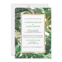 Tropische Blätter Goldgrün botanische Hochzeit