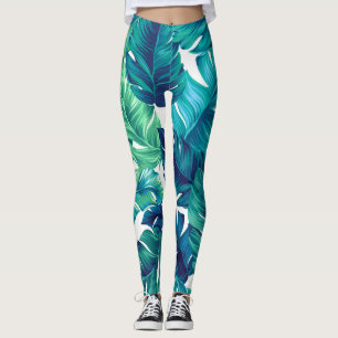 Tropische Blätter, Grafikdesign, realistische Hand Leggings
