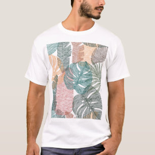 Tropische Blätter: handgezeichnet Vintages Muster. T-Shirt