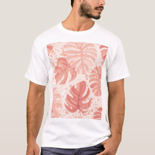 Tropische Blätter: handgezeichnetes Vintage-Muster T-Shirt