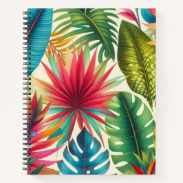 Tropische Blätter Hawaiianisches Muster Notizbuch
