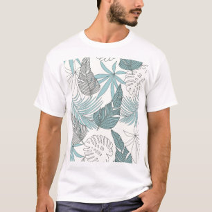 Tropische Blätter: Heller Nahtloser Trend T-Shirt