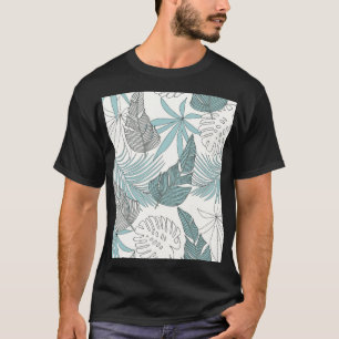 Tropische Blätter: Heller Nahtloser Trend T-Shirt