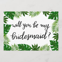 Tropische Blätter | Hochzeit | Bridesmaid Einladung