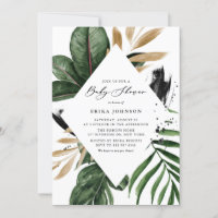 Tropische Blätter Imitate Gold Foil Frame Baby Dus