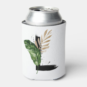 Tropische Blätter Imitate Gold Foil Letter L Monog Dosenkühler