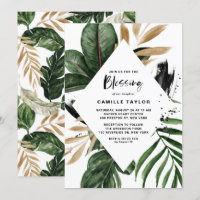 Tropische Blätter Imitate Gold Foil Rahmen Baby Se