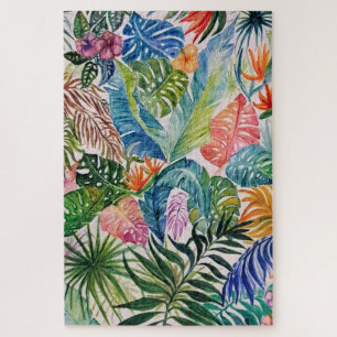 Tropische Blätter Jigsaw Puzzle Wasserfarbe