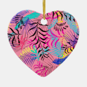 Tropische Blätter Keramik Ornament