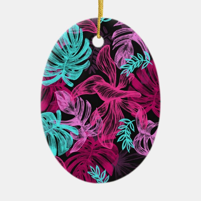 Tropische Blätter Keramik Ornament (Vorne)