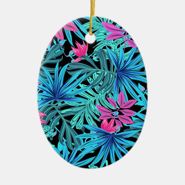 Tropische Blätter Keramik Ornament (Vorne)