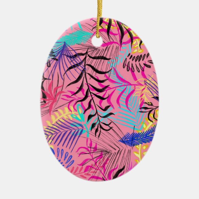 Tropische Blätter Keramik Ornament (Vorne)