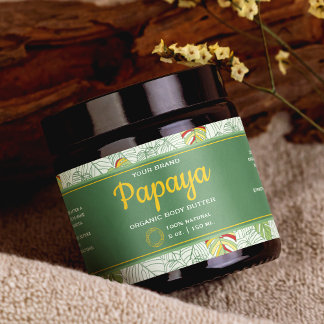 Tropische Blätter Kosmetik Jar Wrap-Around-Label Wasserflaschenetikett