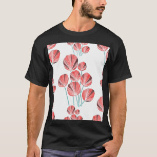 Tropische Blätter: Kreatives, handgezeichnetes Mus T-Shirt