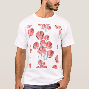Tropische Blätter: Kreatives, handgezeichnetes Mus T-Shirt