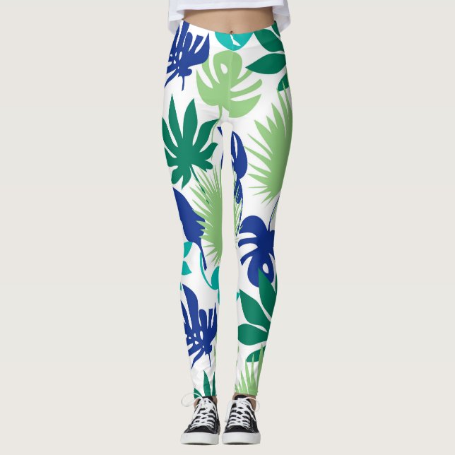 Tropische Blätter Leggings (Vorderseite)