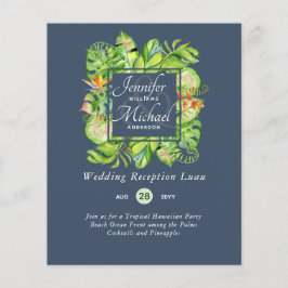 Tropische Blätter Luau Hochzeitsempfang Invi