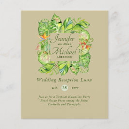 Tropische Blätter Luau Hochzeitsempfang Invi