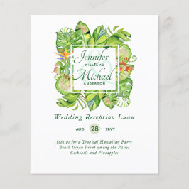 Tropische Blätter Luau Hochzeitsempfang Invi