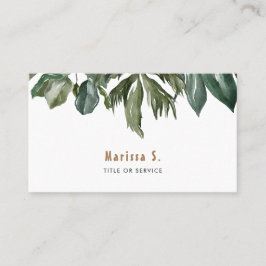 Tropische Blätter Moderne Visitenkarte