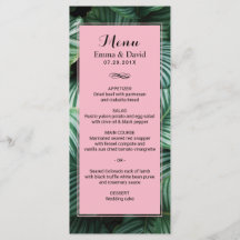 Tropische Blätter Modernes Luau Wedding Menu