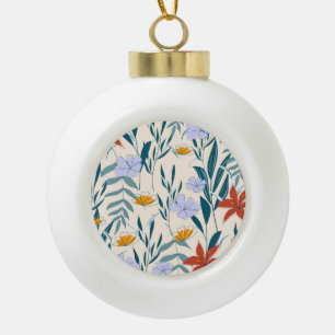 Tropische Blätter: Modernster Abstrakter Hintergru Keramik Kugel-Ornament