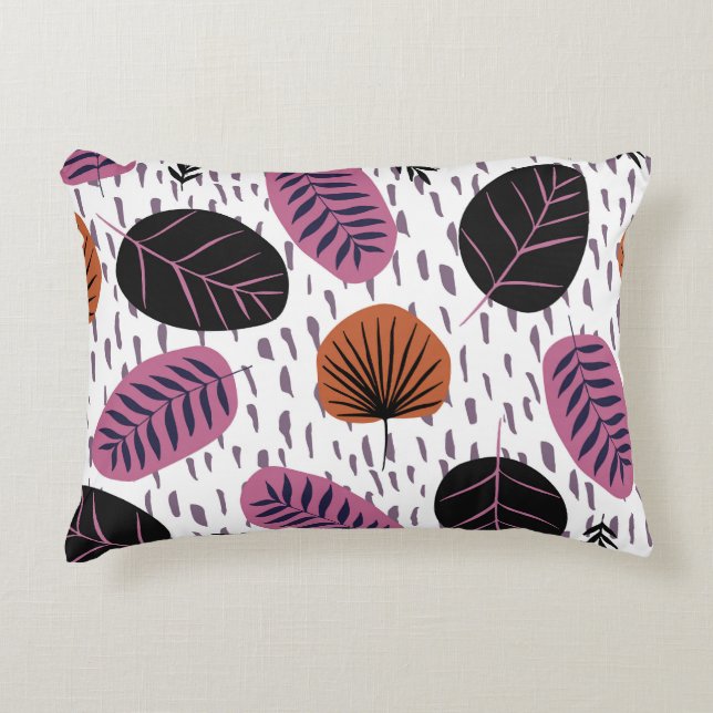 Tropische Blätter, modische nahtlose Muster. Dekokissen (Vorderseite)