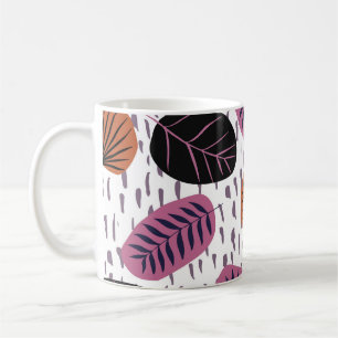 Tropische Blätter, modische nahtlose Muster. Kaffeetasse