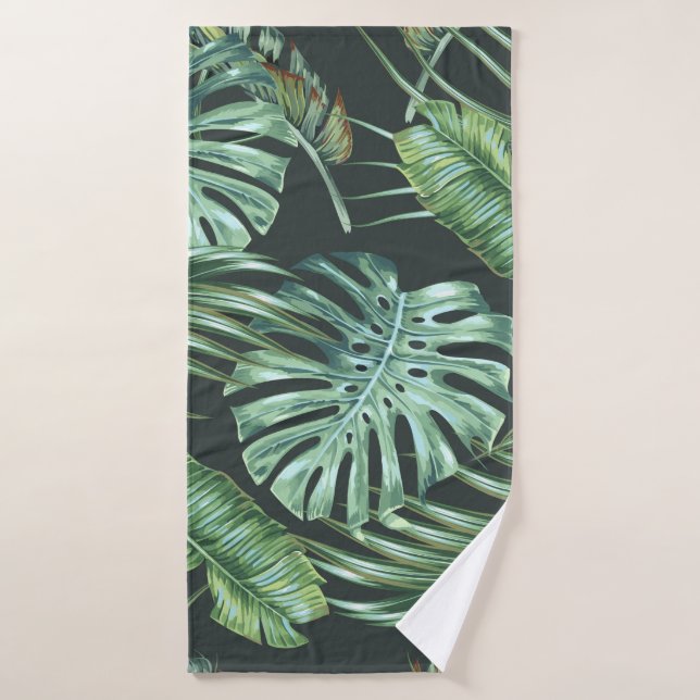 Tropische Blätter, Monstera, Bananenblätter, Dschu Badehandtuch (Badehandtuch)