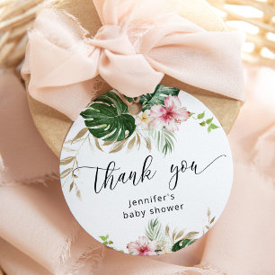 Tropische Blätter Monstera Girl Dusche Geschenkanhänger