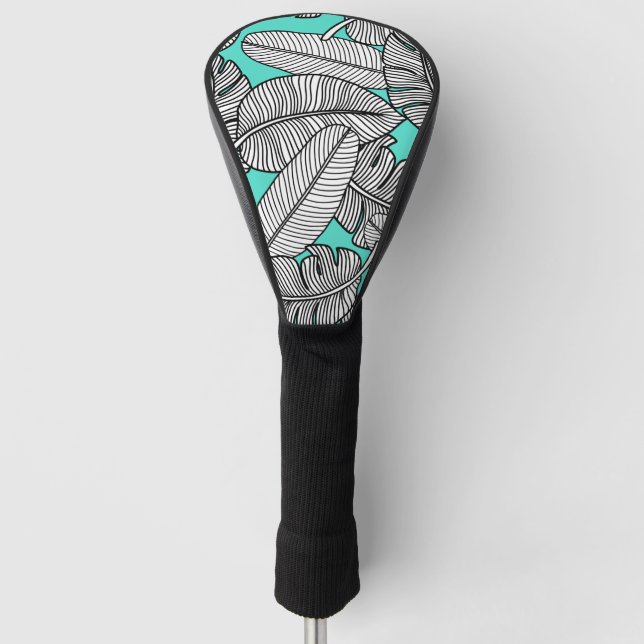 Tropische Blätter Monstera Golf Head Cover Golf Headcover (Vorderseite)