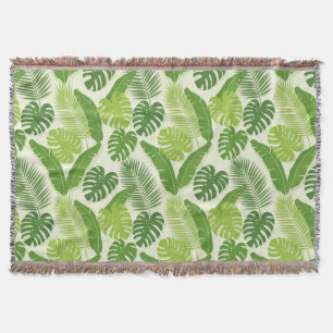 Tropische Blätter & Monstera Nahtloses Muster Decke
