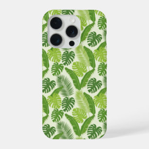Tropische Blätter & Monstera Nahtloses Muster iPhone 15 Pro Hülle
