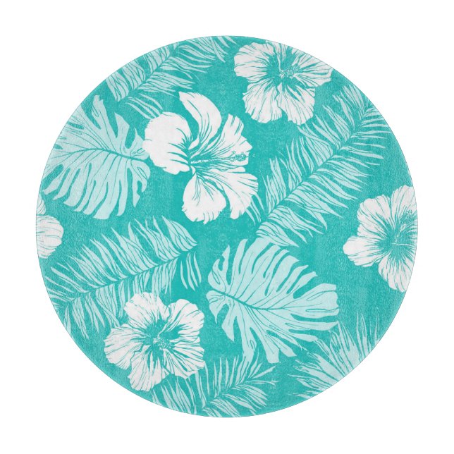 Tropische Blätter: Muster für Vintage Pflanze Schneidebrett (Vorderseite)