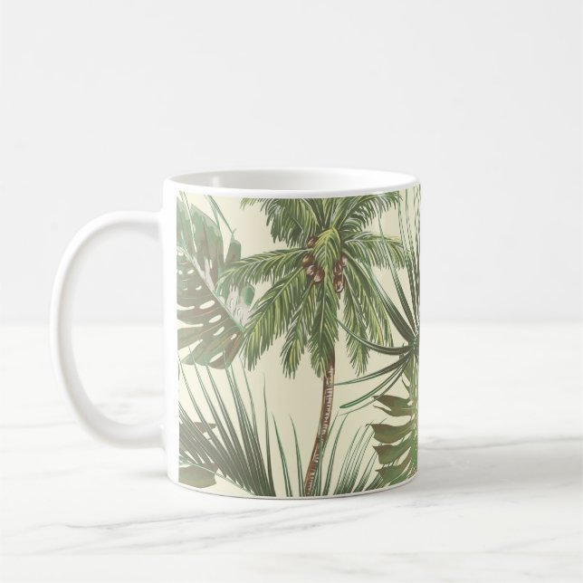 Tropische Blätter nahtlos Kaffeetasse (Links)