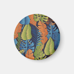 Tropische Blätter, nahtlose Blumenmuster. Magnet