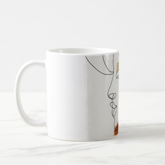 Tropische Blätter, Nahtloses Muster. Kaffeetasse (Links)